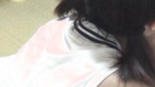 Adorable Japanese teen rubs her clit and nipples to orgasm