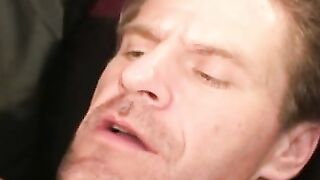 Strong looking old guy wanks his rock solid cock solo