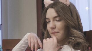 Solo pussy play with European brunette with big tits Kiere