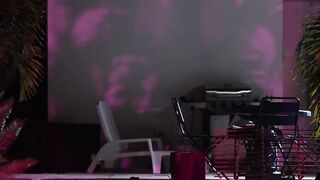 BBC titty fuck in the pool at night