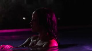 BBC titty fuck in the pool at night