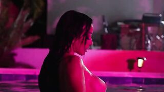 BBC titty fuck in the pool at night