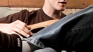 Skinny young gay Bryce Corbin masturbates solo on cam