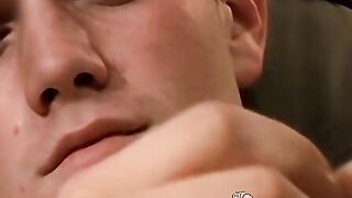 Skinny young gay Bryce Corbin masturbates solo on cam