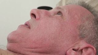 Teen cutie sucking and riding old mans cock for cum load