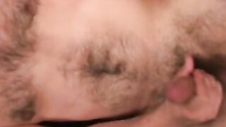 Hairy stud interviewed before jerking off and cumshot