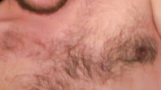 Hairy stud interviewed before jerking off and cumshot