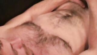 Hairy stud interviewed before jerking off and cumshot