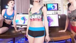 cunt with mouth gamer cuties Alexia Anders, Penelope Woods, & Rosalyn Sphinx get invited to Esports champ's private studio