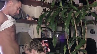 Stud fucks gay raw after having his hard dick slobbered on