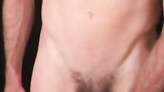 Amateur jock fiddles ass while masturbating big cock