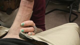 Tattooed brunette amateur pussy stretched at kinky pawnshop