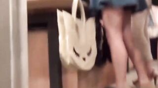 Japanese babe upskirt filmed by devious voyeur outdoors