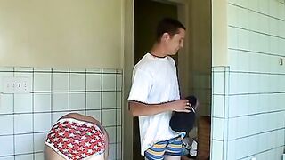 Handsome twink and his boyfriend try out new bought undies