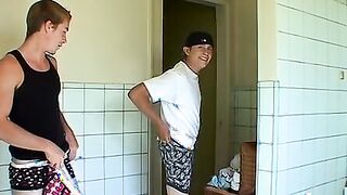Handsome twink and his boyfriend try out new bought undies
