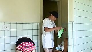 Handsome twink and his boyfriend try out new bought undies