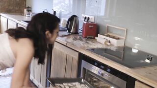 Euro babe with small tits Adelyn uses dildo on her clitoris