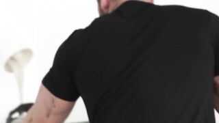 Mysterious masked hunk jerks off his huge cock