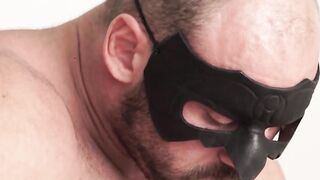 Mysterious masked hunk jerks off his huge cock