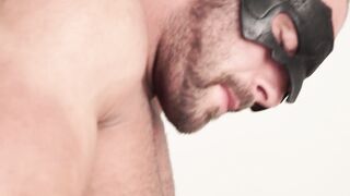 Mysterious masked hunk jerks off his huge cock