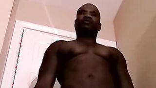 Big black dude Chopsticks loves wanking his huge tool