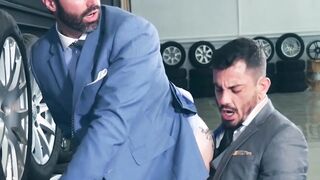 Bearded businessman Dani Robles fucked raw after hot rimming