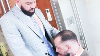 Businessmen Bruno Max and Sir Peter blows dick and fucked