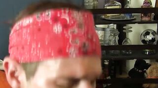 Young man provides blowjob before being bare hammered