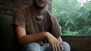 Straight guy Jake faps his cock and splashes on the camera
