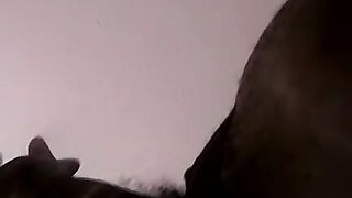 Hot black stud KG jerks off his thick cock on his solo show