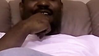 Hot black stud KG jerks off his thick cock on his solo show