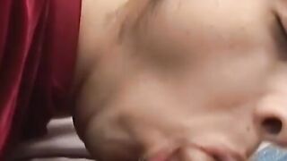 Latino amateur sucks before rough raw sex and creampie