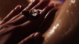 Busty babe slowly fucked after romantic foreplay in the dark