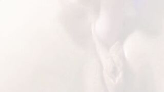 Busty Euro teen Kiere strips her lingerie and uses dildo