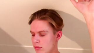 Handsome twink amateur tugging his gorgeous wood hard dick