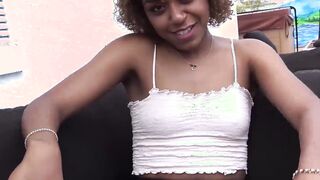 Teen ebony babe Milu Blaze banged POV after sloppy blowjob