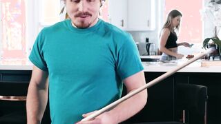 Strip pool leads to rough threesome sex