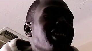 Handsome black stud J Bone jerks out a thick white load