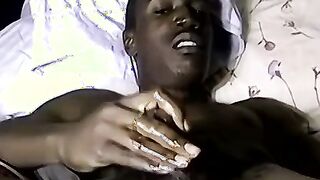 Handsome black stud J Bone jerks out a thick white load
