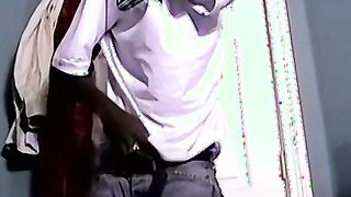 Handsome black stud J Bone jerks out a thick white load
