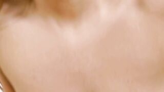 Cute little teen gets a big rod in her mouth before facial