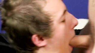 Tied up twink is eager to suck and ride a rock hard pecker