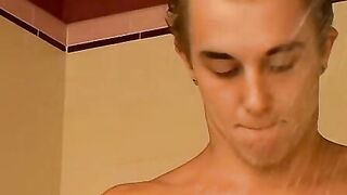 Undie wearing homosexual takes a shower and masturbates