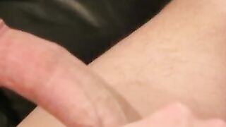 Tattooed mature hunk solo masturbates his big cock and cums