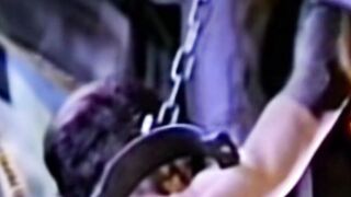 Restrained young man  to cum in vintage video