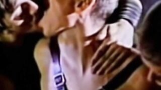 Restrained young man  to cum in vintage video