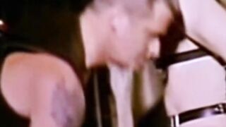 Restrained young man  to cum in vintage video
