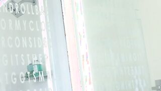 Beautiful ladyboy masturbates under a hot shower