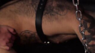 Tattooed bearded Atlas Grant bareback ass drilled after BJ