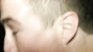 Snapbacked jock deepthroats a veiny cock and cums